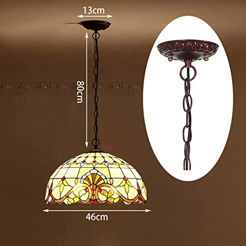 Lustre Baroque Vitrail Jaune pour une Ambiance Chaleureuse unique - 2