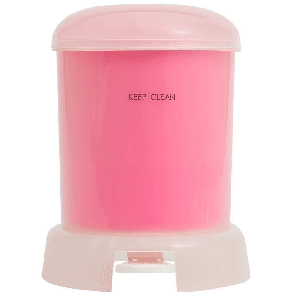 4L Pedal Trash Can with Cute Mushroom Cover – Pink PP Plastic Creative Waste Bin for Girls' Princess Room Compact Household Garbage Bin
