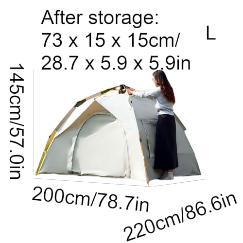 Carpa de camping automática portátil blanca grande miniatura 2