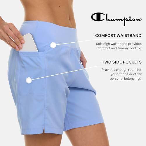 Champion Swim Board Shorts for Women, 7” Swim Shorts Women with Pockets for Beach, Pool, Summer Light Blue - image 6
