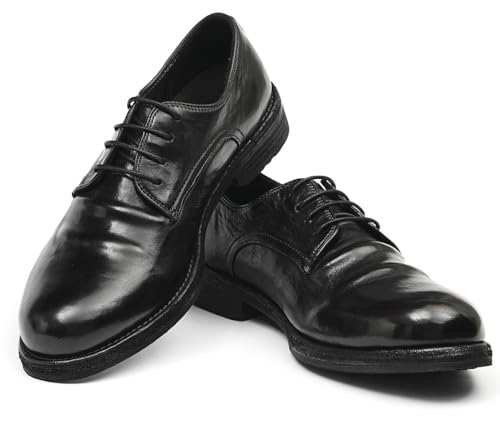 Santimon Men’s Dress Shoes Genuine Horse Leather Oxfords, Fashion Business-Casual & Formal Wedding Breathable Lining Shoes – Handcrafted Goodyear-Welt Luxury Derby 5