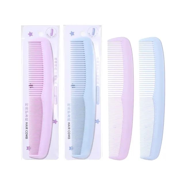 graduated dressing comb, smooth rounded teeth, hair styling, grooming for men & women -multicolor (pack of 2pcs)