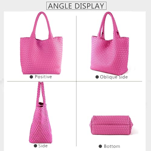 Image of JINMANXUE Fashion Woven Bag Shopper Bag Travel Handbags and Purses Women Tote Bag Large Capacity Shoulder Bags