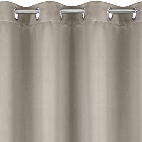 Eurofirany Smooth Blackout Blackout 8 Eyelets Soft Curtains Modern Simple Bedroom Children's Room Living Room Polyester Cappuccino 135 x 250 cm - Image 2