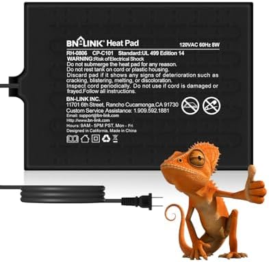 BN-LINK Reptile Heat Pad 6"X8" 8W for 10-20gal Under Tank Terrari...