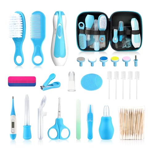 Image of Baby Healthcare and Grooming Kit, Electric Safety Nail Trimmer Baby Nursery Set Newborn Nursery Health Care Set with Hair Brush Comb for Infant Toddlers Boys Girls Kids