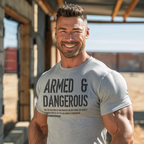 Armed & Dangerous Military Men's T-Shirt Spartan Necklace, Gifts Set for Him2