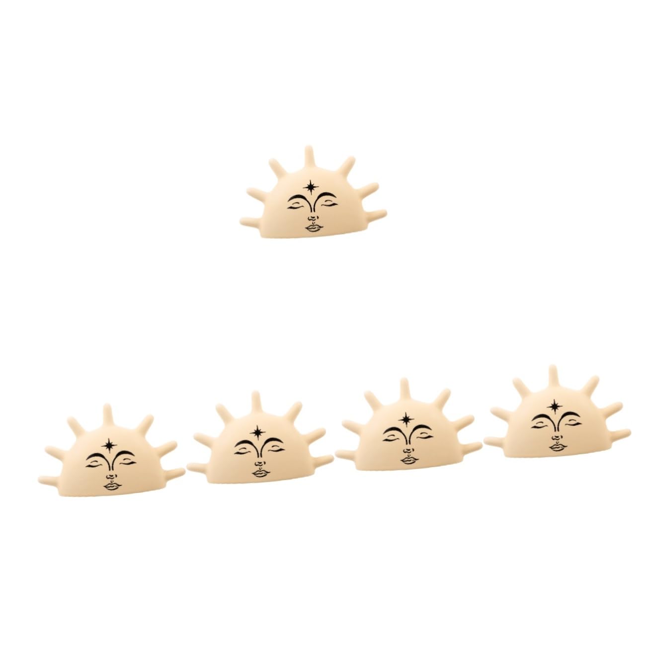 Porte-bagues solaires BESPORTBLE en céramique jaune, lot de 5 supports de bureau pour bijoux