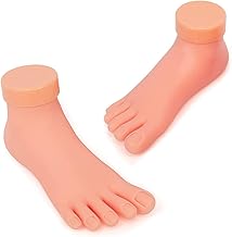 krofaue Practice Fake Foot Model 1 Pair Flexible Soft Silicone Prosthetic Manicure Tool for Nail Tips Art Training