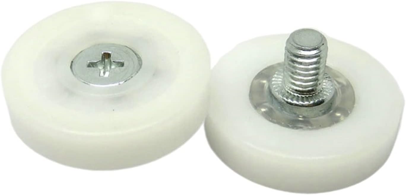 LANGshaw OD 28mm Plastic Bearing Wheel with M6 Screw 3D Printer POS System Roller DR28-C1-L8W7M6 28x7xM6 POM Wardrobe & Furniture Pulley Leisurely (Color : White, Number of Pcs : 10Pcs-26mm)