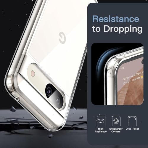 Image of NISHTECH for Google Pixel 8A 5G Premium Transparent Hybrid Soft Slim Dust Proof Back Case Cover with Camera Protection
