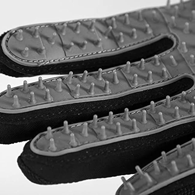 Seibertron Patented P.G.M.G-1 Pet Hair Remover/Deshedding Grooming Gloves Seven Sizes Fit All Works for Dogs, Horses, Cats and Other Animals Short Fur(1-Pair) Adult Black M-ob1oG7xh