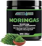 Purity`s Best MORINGAS 50:1 Extract, Max Strength 10,400 mg Equivalent Per Serving, Premium, with...