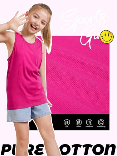 4 Pack Girls Tank Tops Girls Undershirts Sleeveless Cotton Racerback Crop Dance Tank Tops for Gymnastics Ballet2