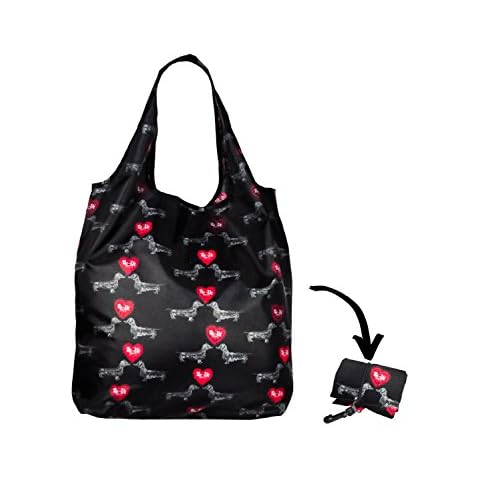 Re-Uz Lifestyle Shopper Foldable Reusable Shopping Grocery Bag - I Love Mini Dachshunds Cover