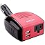 BESTEK 150W Power Inverter, DC 12V to 110V AC Car Inverter with 4.2A Dual USB Car Adapter (red)