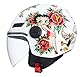 Motorradhelm Halbschale, ECE-zugelassen, La Betty, Weiß, Größe S (55/56)