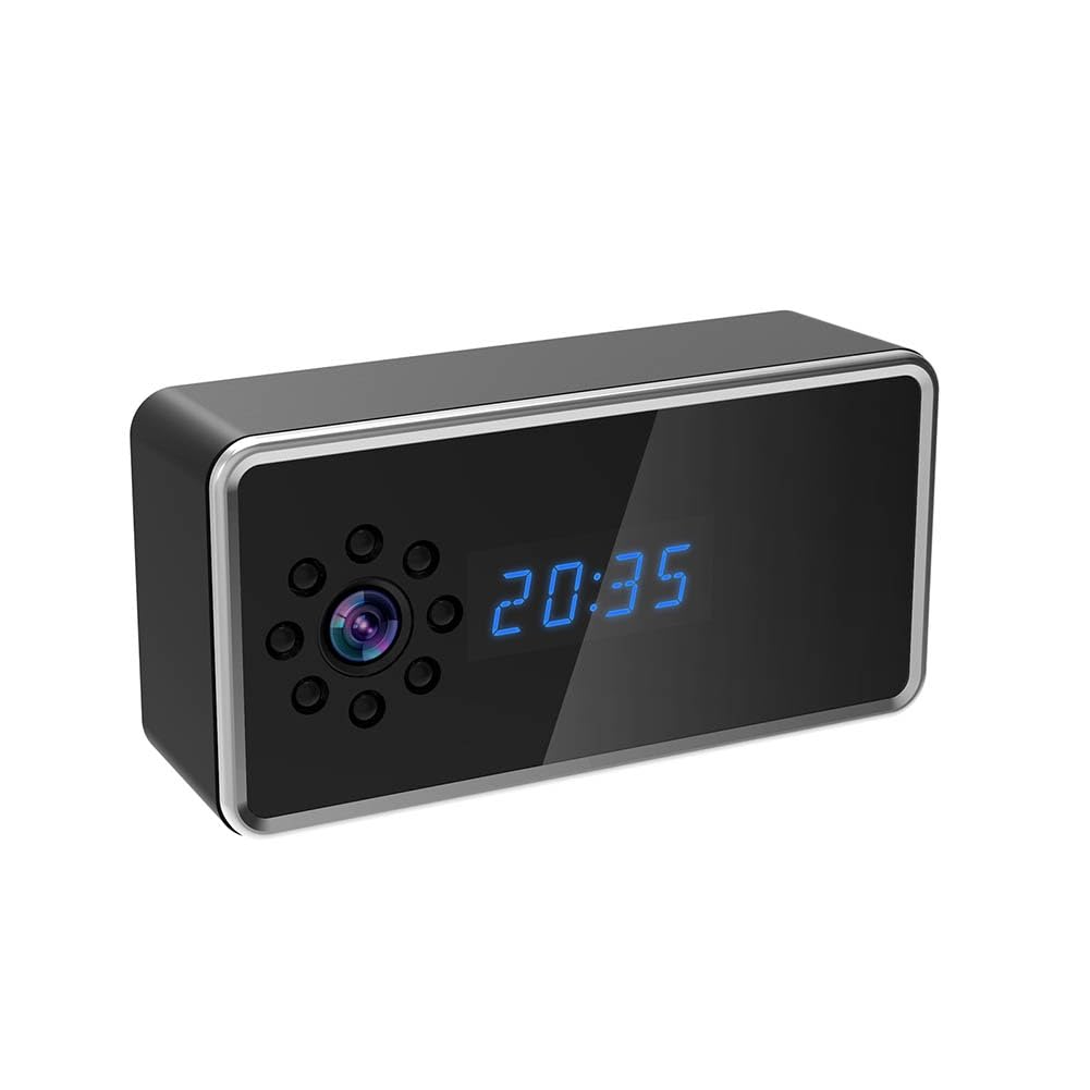 Mini Caméra Horloge WiFi Full HD 4K avec Contrôle sans Fil Vision Nocturne Enregistreur Vidéo DV Caméscope Vision Nocturne Audio Bidirectionnelle Moniteur