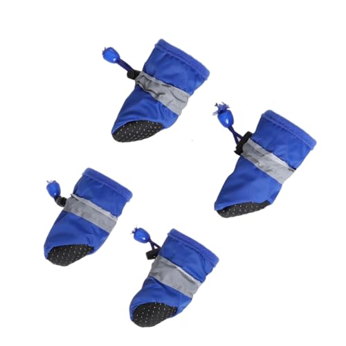 LOLIPPYY 4 Piezas Botas Impermeables para Perros Cachorro Exterior Botines Patucos para Perros pequeños húmedo Aseo Calcetines para Impermeables Botas para Mascota