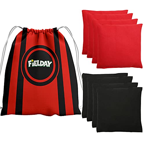Joyin 9 Pcs Cornhole Bags Weather Resistant Set Of 8 Packs Red And Black Bean Bags, Duckcloth Cornhole Bags With Tote Bag For Cornhole Toss Game, Regulation Weight & Size #TOP3