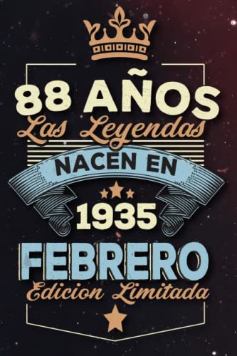 Las leyendas nacen en 88 años 1935 febrero: Ideas de regalos para hombres, ideas de cumpleaños 88 cumpleaños libro ideas de cumpleaños para hombre y regalo de nacimiento, regalo de cumpleaños