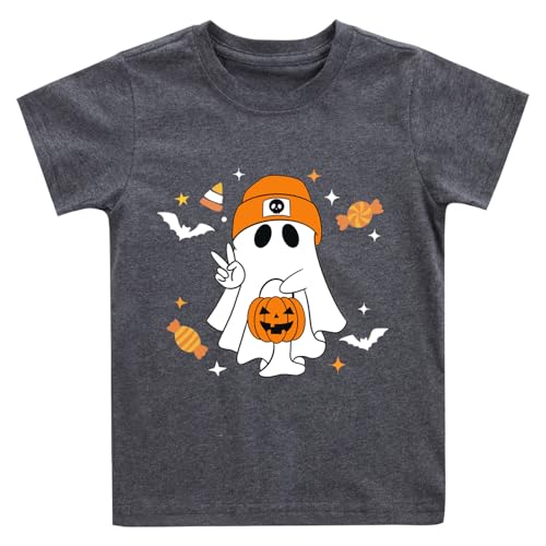 Geoyune Halloween Shirts for Kids Toddler Boys Girls Cute Ghost Cotton Halloween Tshirt Outfit Clothes 5T