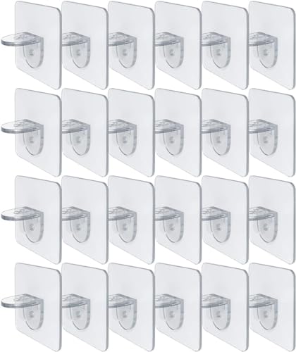 Punch Free Shelf Support Peg-Self Adhesive Shelves Clips for Kitchen Cabinet Book Shelves-Strong Partition Holders Pin for Closet Brackets Clapboard Layer-Load Bearing 10 Pounds