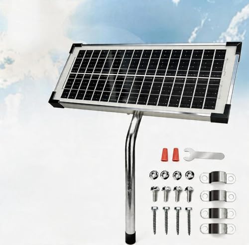 FM123 10 Watt Solar Panel Kit Fit for Mighty Mule Automatic Gate Openers, 12V Portable Solar Panel Battery Charger Replacement for FM200 FM350 FM500 FM502 FM700 MM260 MM271 MM360 MM560 MM571W