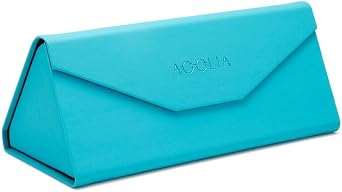 Foldable Triangle Eyeglasses Case, Men Women Leather Magnetic Clamshell Sunglasses Glasses Protection Case