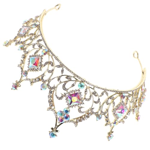 Couronne de mariée dorée légère pour éviter les coiffures qui glissent