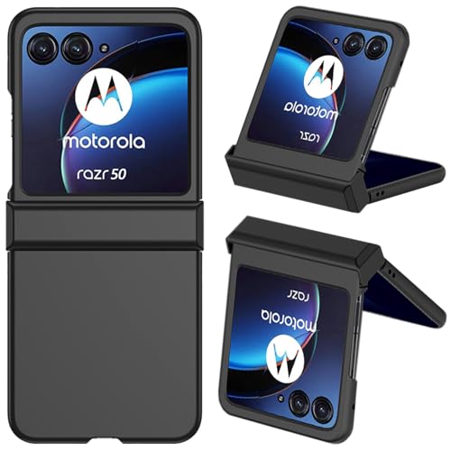 NINKI Compatible Flip Case for Motorola Moto Razr 2024 Case with Hinge Protector,Motorola Razr 50 Case,Hard Thin Slim Moto Razr 2024 Phone Case for Moto Razr 50 Case 2024 Motorola Razr 2024 Case Black