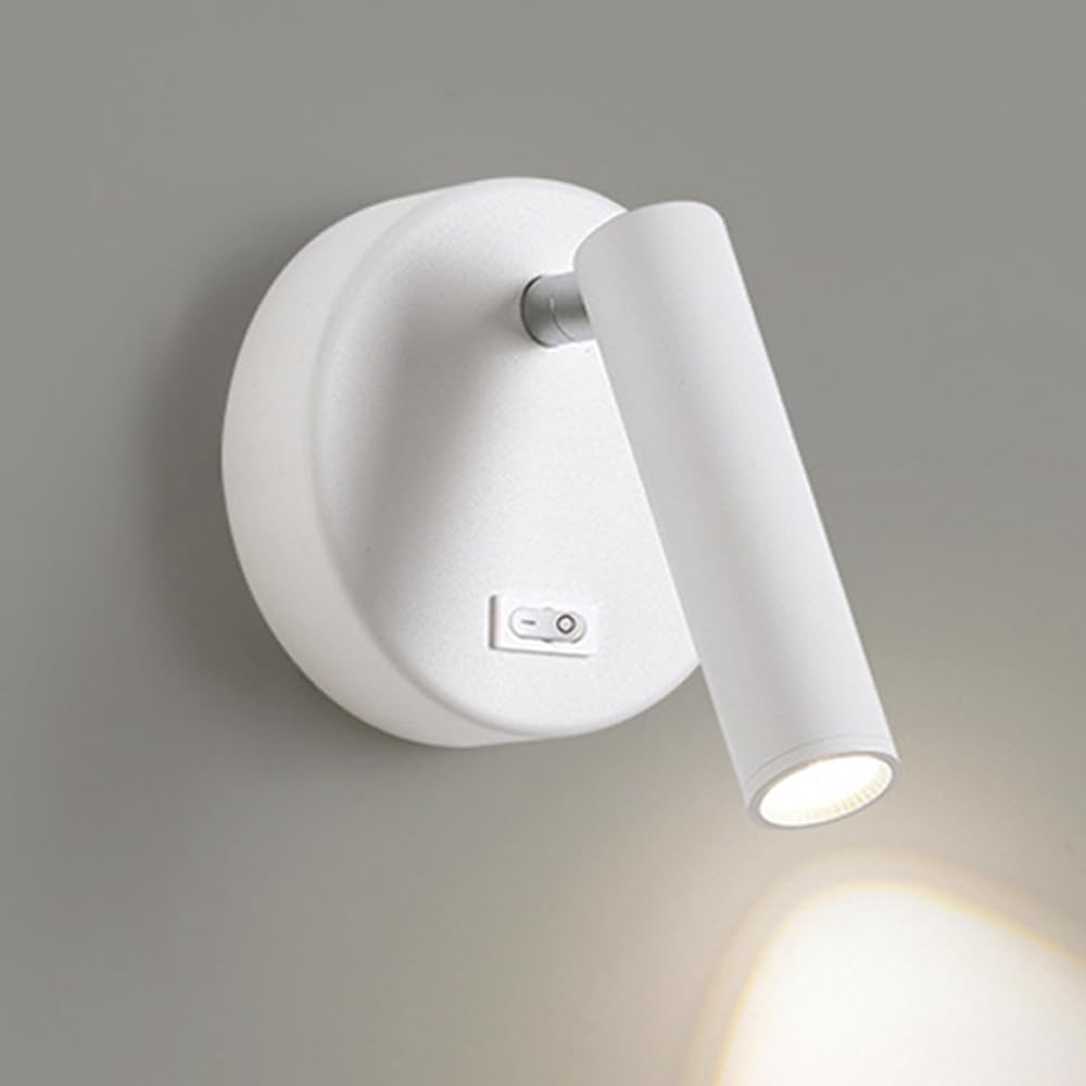 SXWNBIFH wall lamp Mini Reading Wall Lamp, Modern LED Wall Light Fixture - 3W, Adjustable Metal Wall Lamps, White Bedside Wall Sconce, Minimalist Design Wall Lights for Bedroom, Living Room