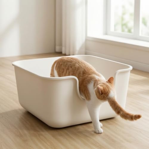 Arenero de plástico PP con pala y bordes altos de 33cm para gatos 5