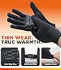 Benirap Winter Gloves for Men Women, Warm Touchscreen Winter Gloves Windproof Non-Slip for Cold Weather Running Cycling Black #3