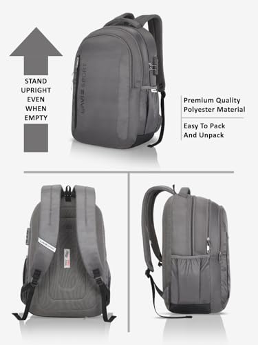 Image of Lavie Sport Maverick 35L Casual Backpack | Fits Upto 15 Inch Laptop Backpack | Laptop Compatiable | Rain cover | For Men & Women