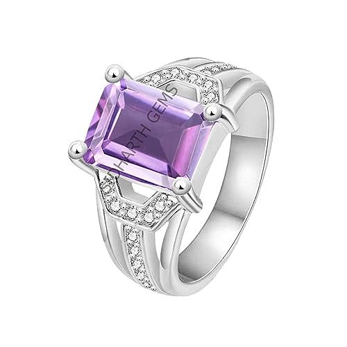 Bague réglable améthyste 5,25 carats en argent Katela certifiée