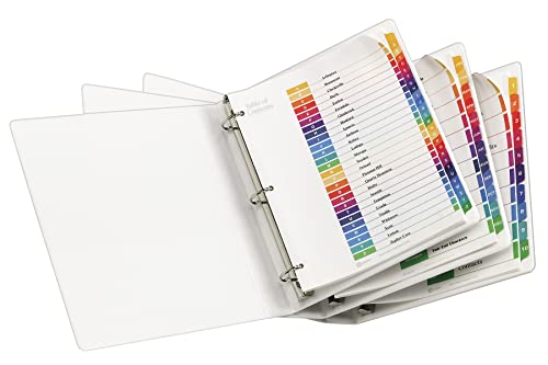 Avery Ready Index A-Z Tab Binder Dividers, Customizable Table of Contents, Multicolour Tabs, 1 Set (11125) image 1