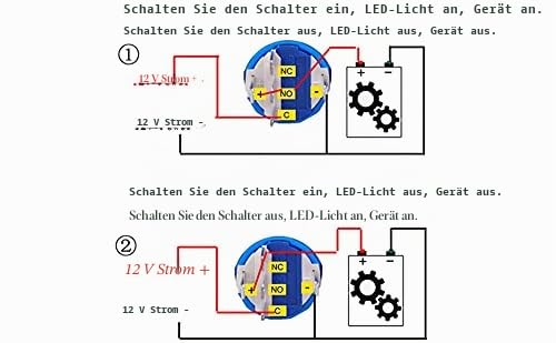 16mm 12V Tastender Knopf Metallschalter Auto Boots Lautsprecher Bell
