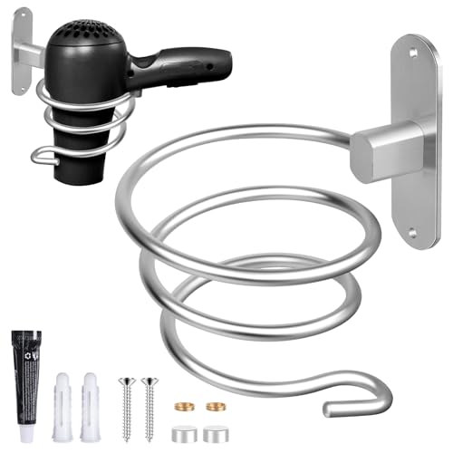 VMUTGA Support de Sèche-Cheveux, Support de Sèche-Cheveux pour Salle de Bain, Support de Sèche-Cheveux sans Percer, Support de Sèche-Cheveux pour Salle de...
