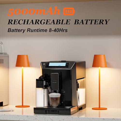 Image of Kakanuo Cordless Table Lamp Rechargeable Orange - KK 2 Pack 5000mAH Battery Operated Lamp for Counter, 3 Color Stepless Dimming Wireless Lamp for Dining Kitchen, Outdoor Patio, Touch Control