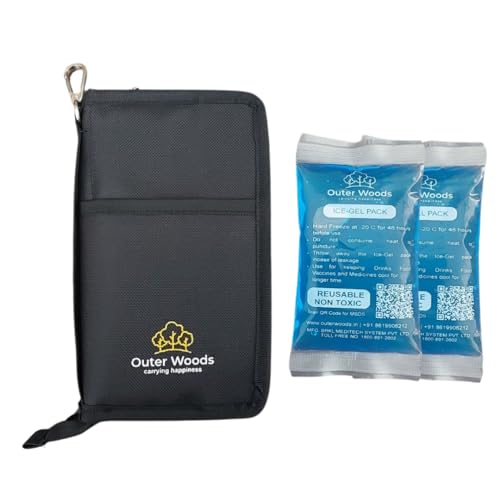 Image of Insulin Cooling Wallet Insulin Travel Pouch & Pen Holder for Diabetics Keeps Insulin Cool for 4+ Hours 2 Ice Gel Packs Compact Cooler Case for Travel & Daily Use (Black)