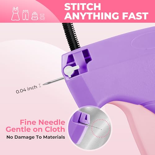 Image of Stitch Gun for Clothes - Handheld Stitch Gun Quick Clothing Fixer - Tagging Gun - Includes 6 Needle, 1000 Black Fasteners & 1000 White Fasteners