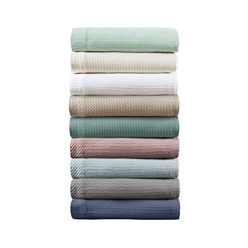 Image of Madison Park 100% Egyptian Cotton Twin Size Bed Blanket for Summer Khaki