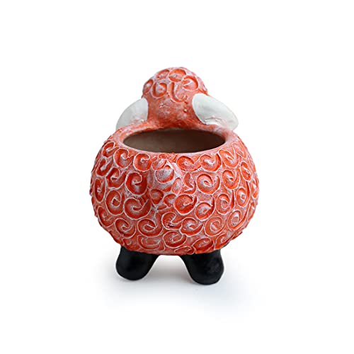 Image of ExclusiveLane 'Cheerful Sheep' Handmade & Handpainted Terracotta Planters for Living Room & Garden Decoration Items Outdoor (8 Inches)