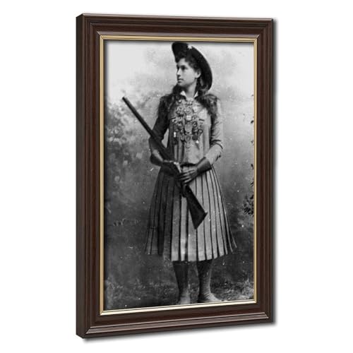 Poster Annie Oakley portrait western en toile 30x45 cm avec cadre à suspendre pour bureau