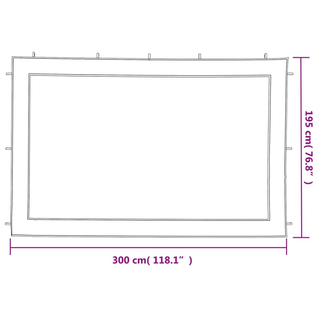 Home & Garden-Party Tenda Sidewall 2 pz Bianco e Nero Mesh - Scelta