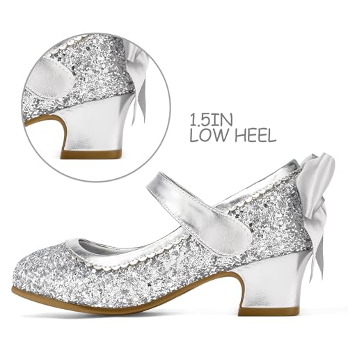 Image of K KomForme Girls Dress Shoes Toddler Glitter Mary Jane Heels