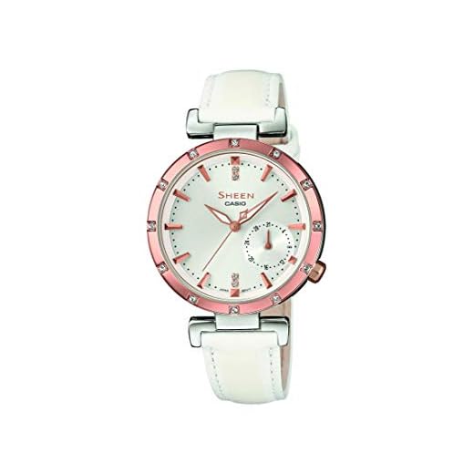 Casio Reloj Analógico para Mujer de Cuarzo con Correa en Acero Inoxidable Macizo SHE-4051PGL-7AUER
