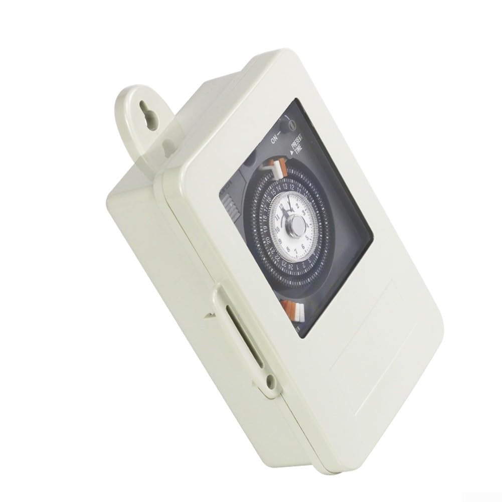 Timer meccanico 24h ciclo 100h per timer di riserva | Costruzione meccanica robusta, capacità di carico di 30 A, design durevole, adatto per ambienti difficili