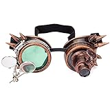 Lelinta Spiked Steampunk Goggles with Adjustable Straps,Detachable Lenses, Ideal for Cosplay, Costume Parties